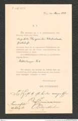 k.k. naturhistorisches Hofmuseum, Intendanzakten 1885-1896 (Hauer), Aktenzahl Z.116/1888, Seite 1